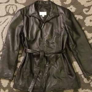 Worthington Black Genuine Leather Jacket L